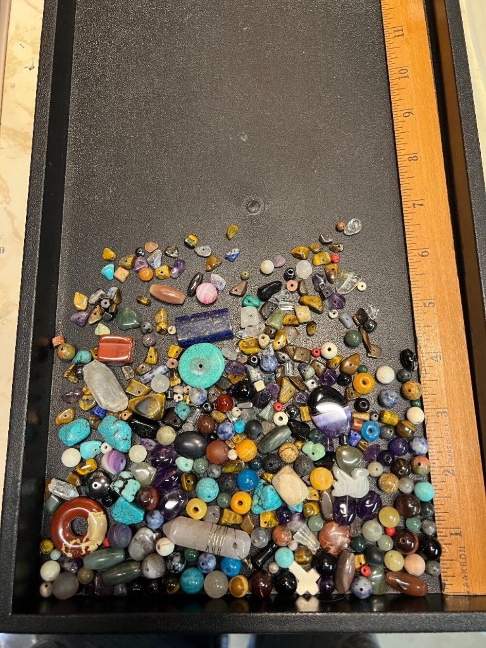 1/2 pound stone/gemstone craft bead mix Lot I